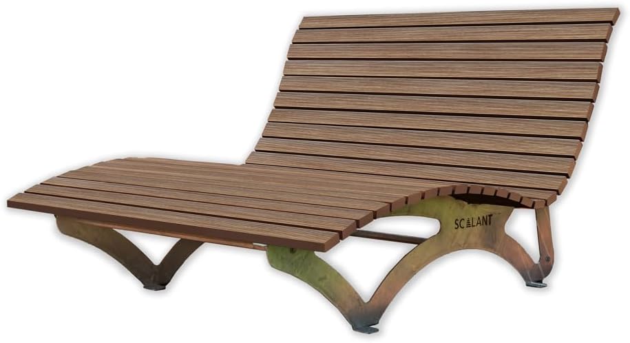 Waldsofa Classic, für 2-3 Personen, Liege für den Garten, WPC-Latten, Sonnenliege, Außenliege, Wellenliege, Relaxliege, feuerverzinkt