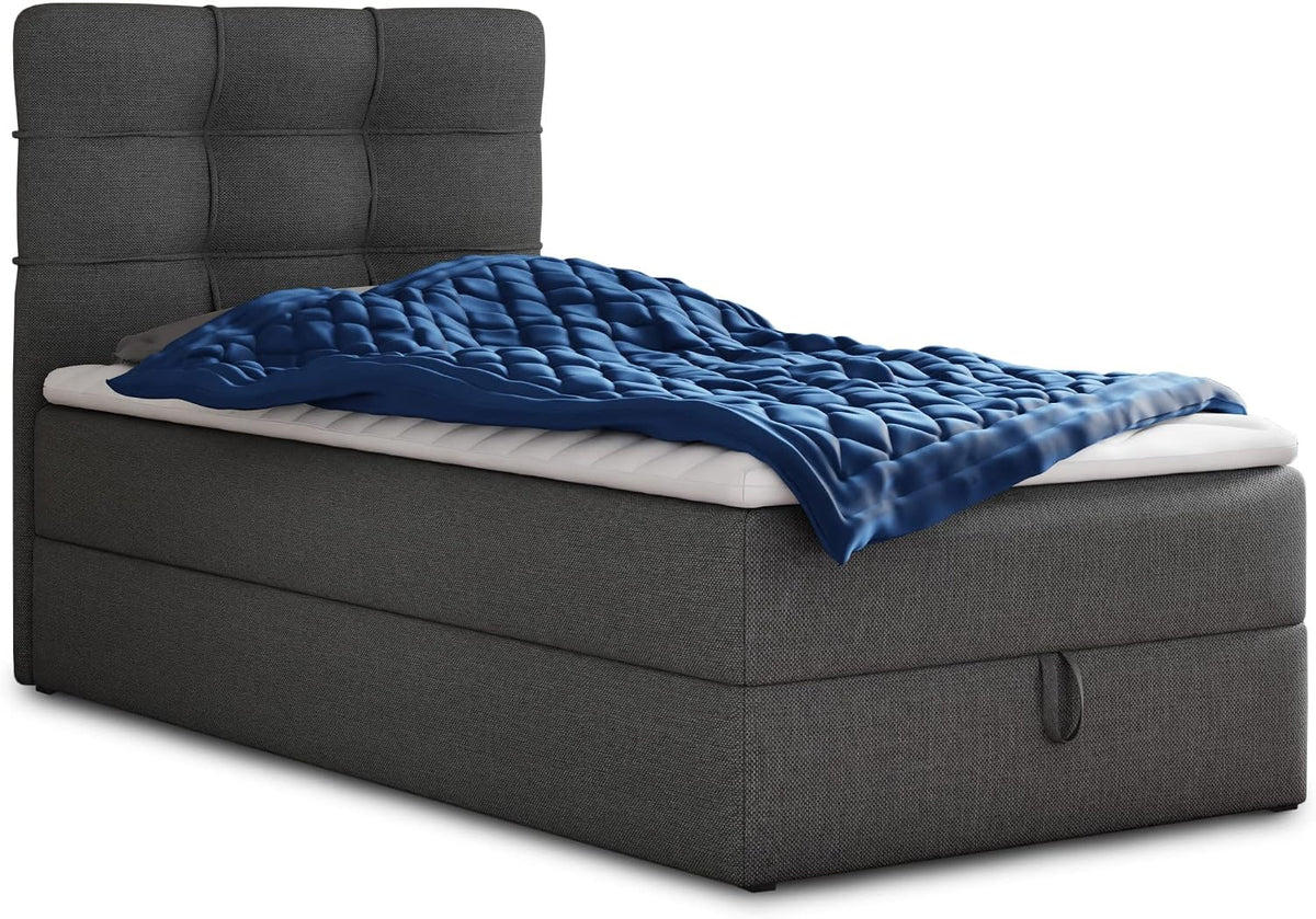 Sofnet Boxspringbett Best Mini mit Bettkasten und Matratzentopper, Einzelbett mit Bonell-Matratze und Topper, Bett, Schlafzimmer