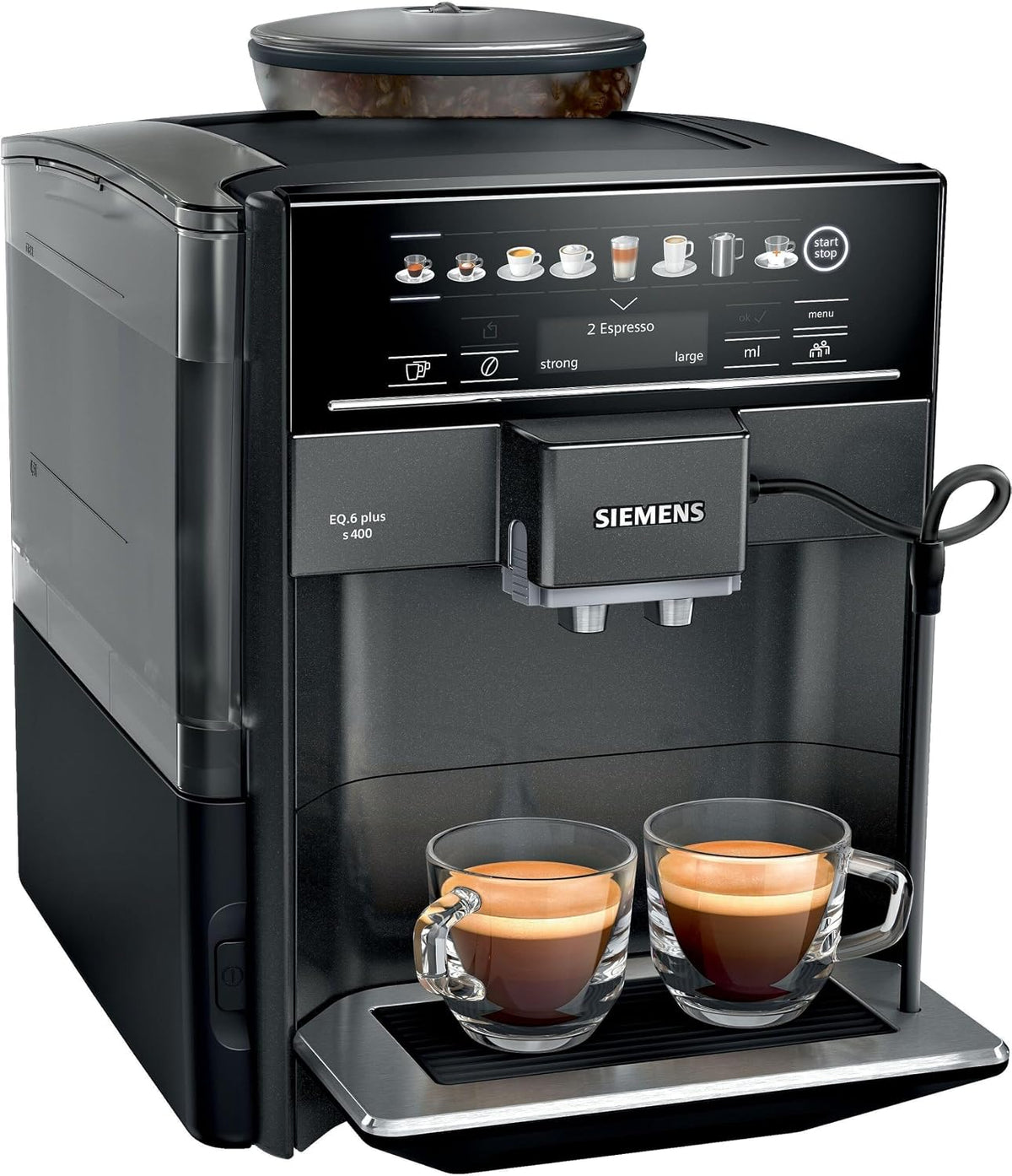 Siemens EQ6 Plus TE654319RW- Espressomachine, Antraciet, Schwarz