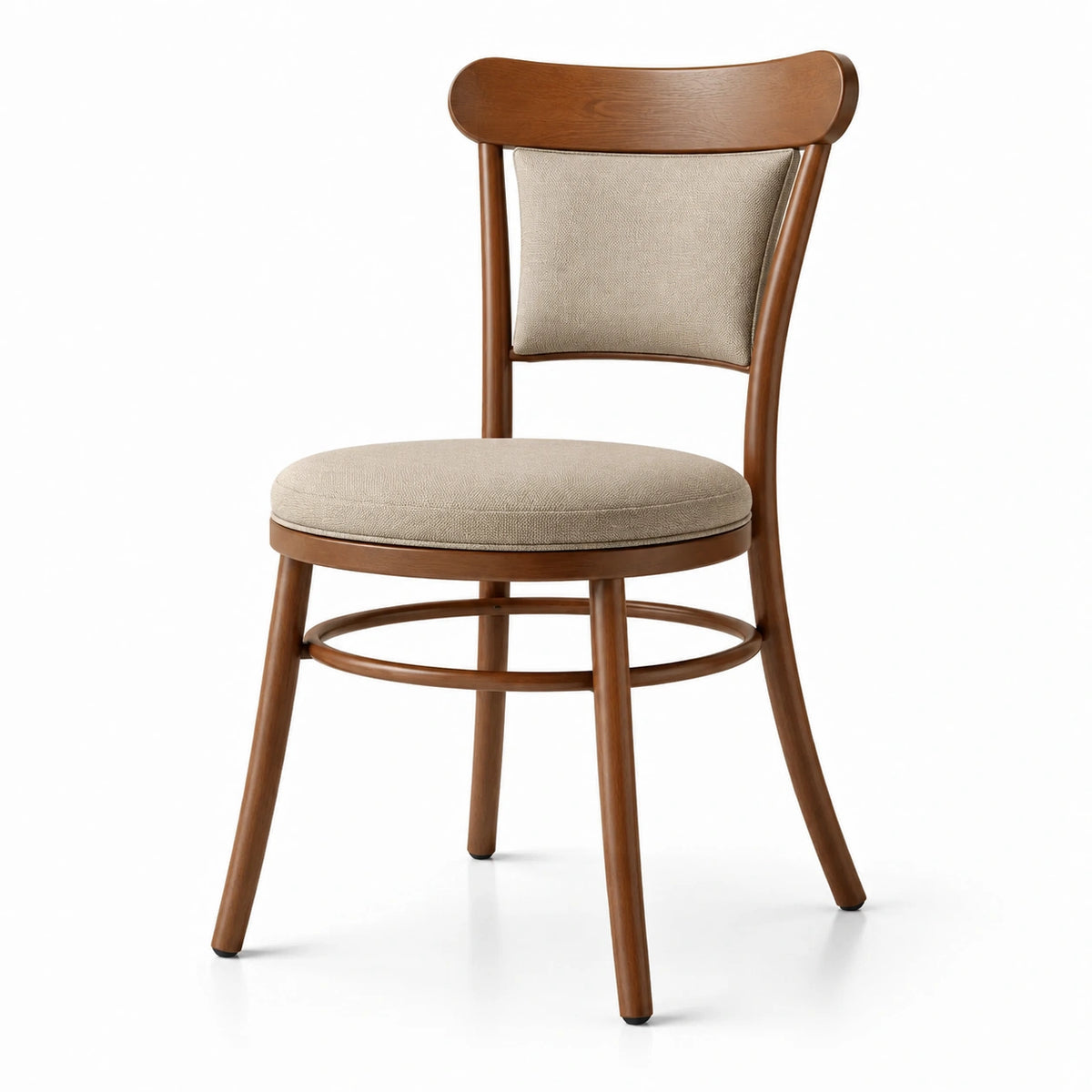 Gepolsterter Esszimmerstuhl im Retro-Stil, 52 × 56 × 82 cm, Braun/Beige
