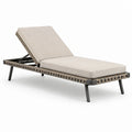 Gartenliege mit verstellbarer Rückenlehne, Metallgestell und Seilgeflecht, Beige/Taupe/Anthrazit, 200 × 75 × 95 cm