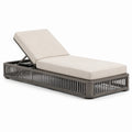 Gartenliege aus Metall mit Textilgeflecht und verstellbarer Rückenlehne, Beige/Taupe, 200 × 75 × 100 cm