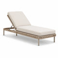 Gartenliege mit verstellbarer Rückenlehne und Polsterauflage, Beige/Creme, 200 × 75 × 95 cm