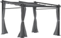Outsunny Terrassendach Pergola ca. 3x3m Wandmontage UV Schutz Dunkelgrau