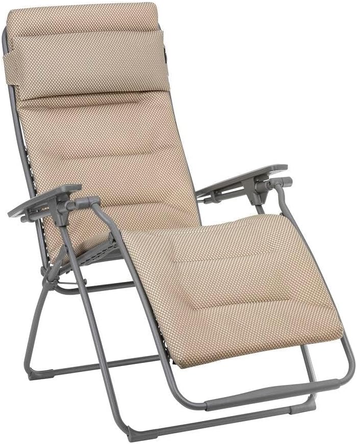 Lafuma MOBILIER, Gepolsterte Zero-Gravity-Relaxliege-Garten, Futura, BeComfort, Beige Moka LFM3130_9935-5 Jahre Garantie