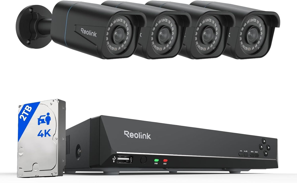 Reolink 4K PoE Überwachungskamera Aussen Set, Personen-/ Fahrzeugerkennung