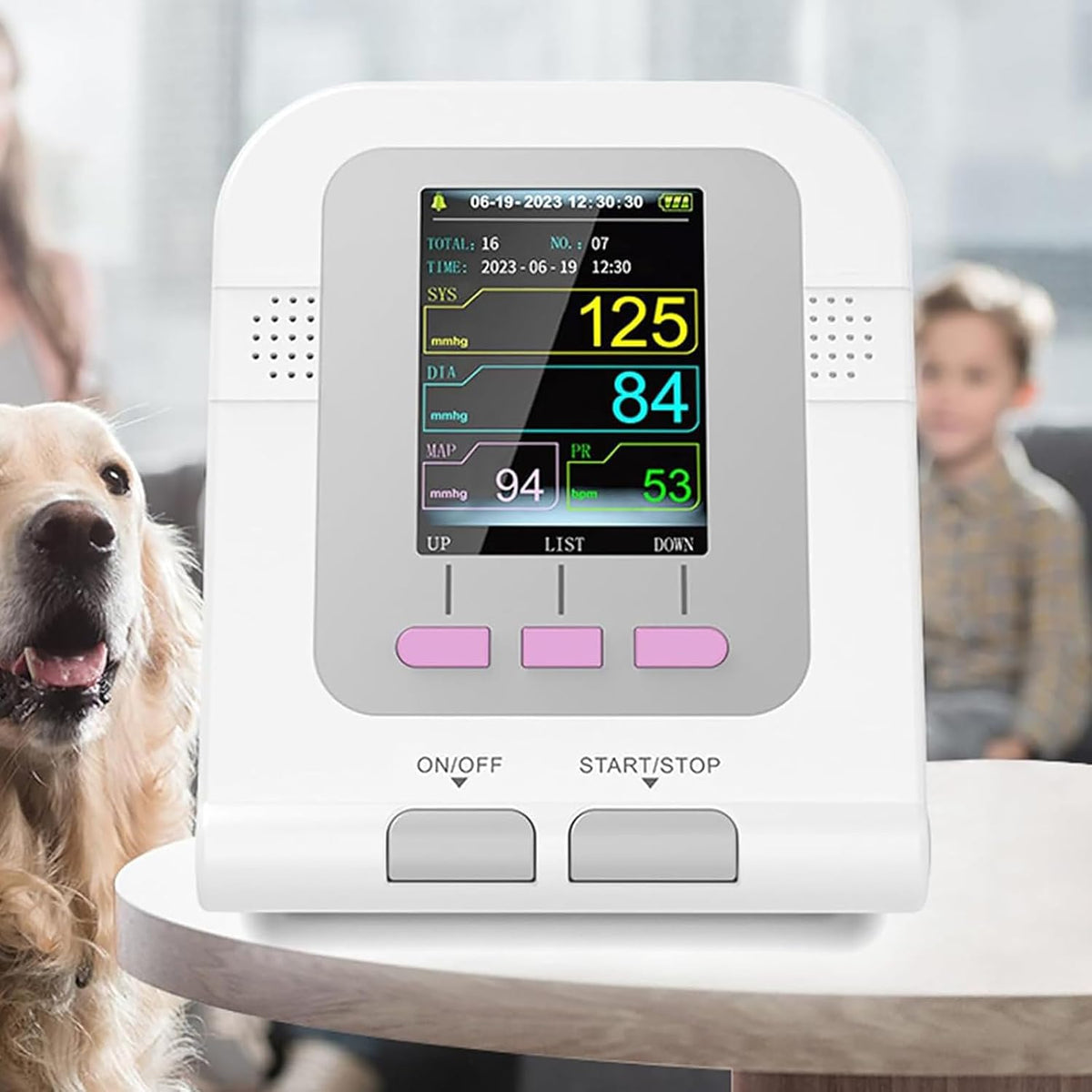 Veterinär-Blutdruckmessgerät, Elektronisches Blutdruckmessgerät Mit 3 Manschetten Und 3 Modi, Für Katzen, Digitale Veterinärgeräte, LCD-Digitalanzeige