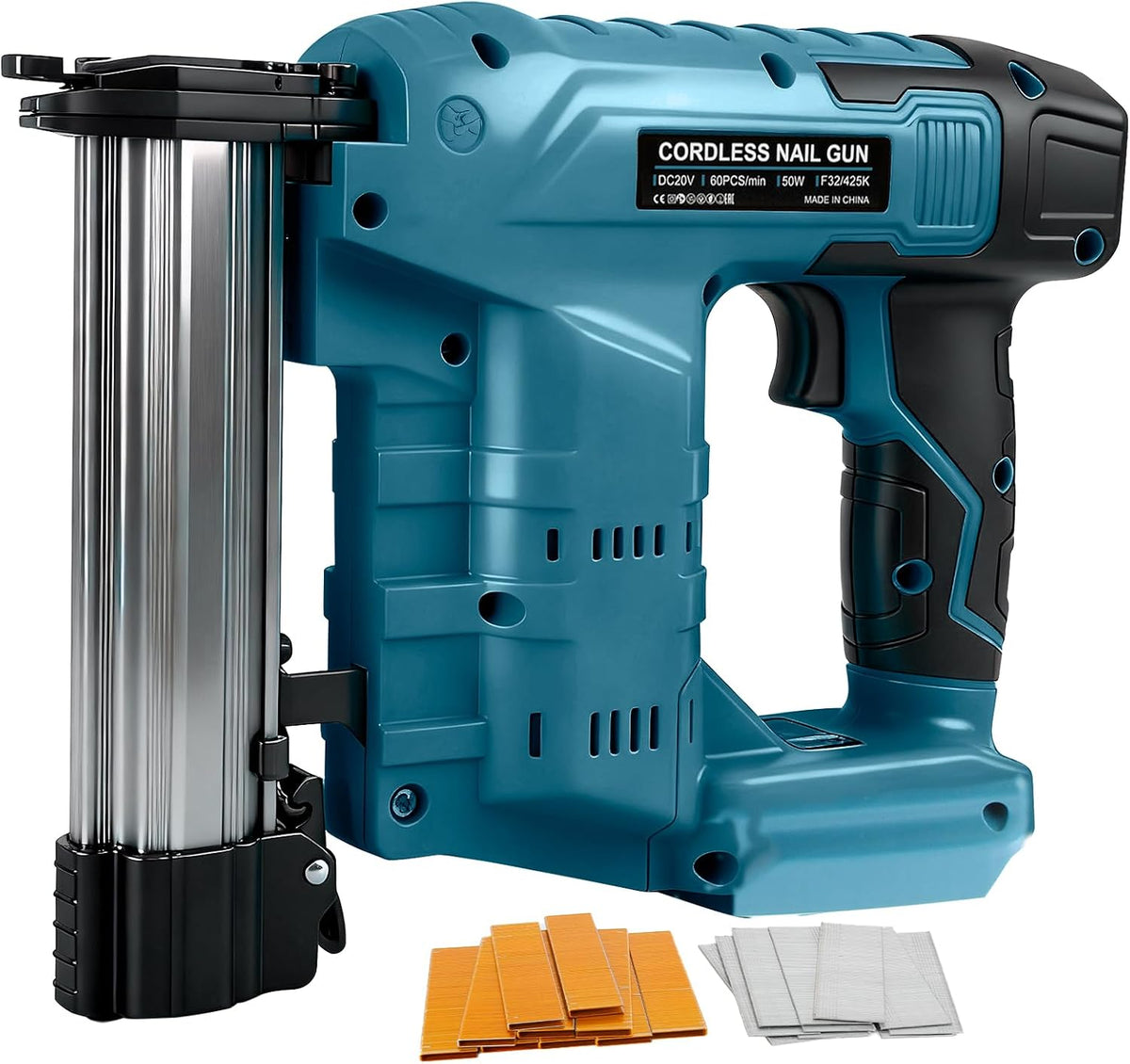 Akku Brad Nagler Kompatibel mit Makita 18V Batterie, Upgrade 18GA 2-in-1 Akku Tacker Nagelpistole
