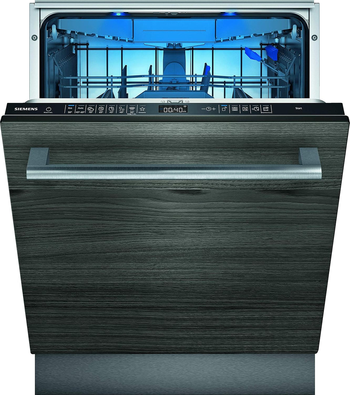 Siemens SN65EX57CE iQ500 Vollintegrierter Geschirrspüler, 85 kWh, D, 14 MGD, Smart Home kompatibel via Home Connect, varioSpeed Plus