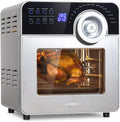 Klarstein AeroVital Cube Chef Heißluftfritteuse, 1700 W Heissluftfriteuse, 50-220 °C, 14 L, Airfryer mit Touchscreen, 16 Programme, Edelstahl, silber