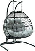 Endorphin Hängesessel mit Gestell Twin, Sessel für Garten + Balkon + Terrasse + Wintergarten, Für 2 Person, Hängestuhl mit Gestell + Polster