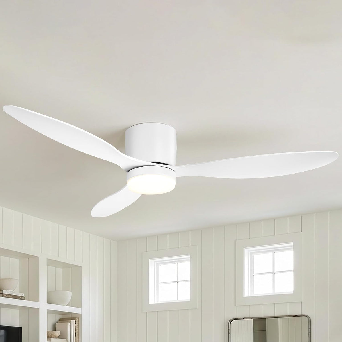 Parrot Uncle Deckenventilator mit Beleuchtung,132cm Dimmbar LED Ventilator mit Fernbedienung,3000/4000/6500K,6 Windstufen Leise Deckenventilator
