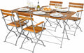 Mojawo Biergarten Set Bistroset Klapptisch + 4 Klappstühle mit Armlehnen Akazieholz und pulverbeschichteter Stahl 120x60cm