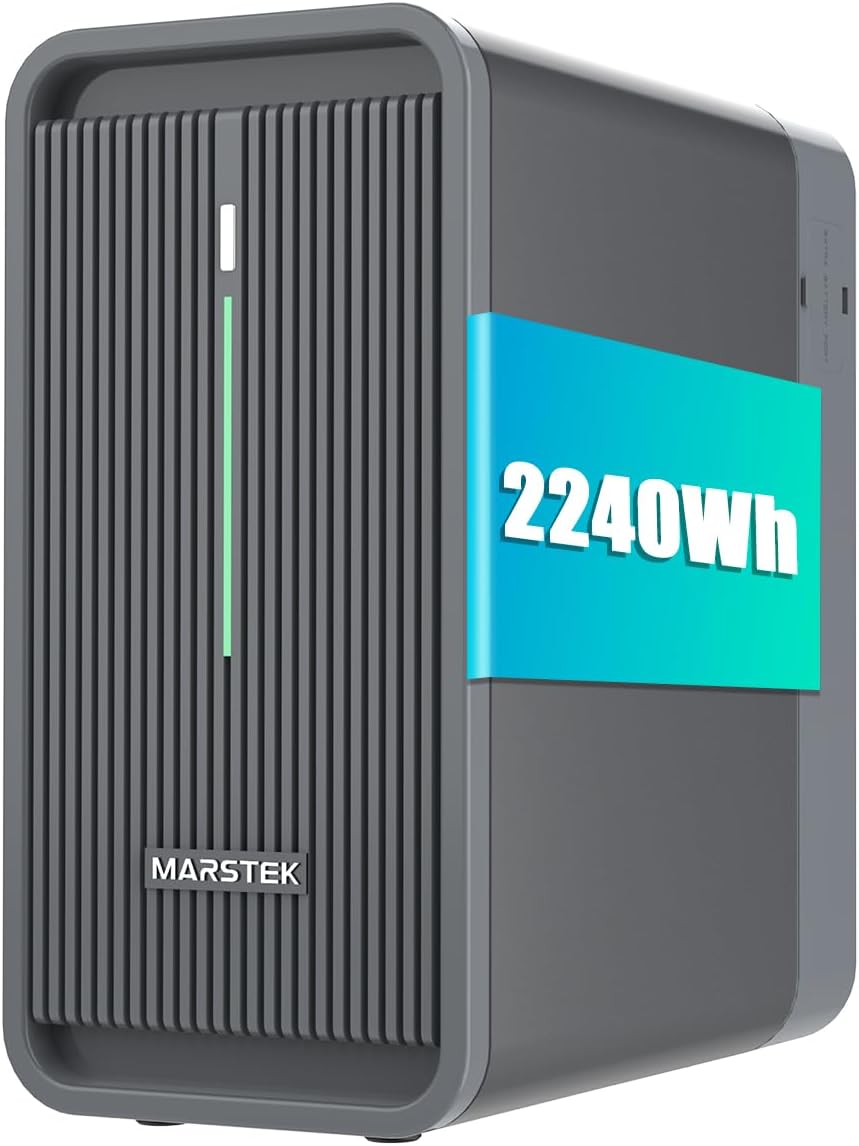 Marstek Balkonkraftwerk mit Speicher B2500, 1600W Max. 1600W PV-Eingang & 800W Ausgang Erweiterbar auf 8960Wh, IP65,0% MwSt, Nur für Privatpersonen