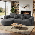 Hawthyhome L Form Ecksofa mit Schlaffunktion 264cm Links-Chaise Grau