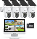 ANNKE 4MP Überwachungskamera Set Aussen WLAN mit 12''Monitor, 4X 4MP PTZ WiFi Kameras mit 2-Wege Audio, 10CH 4K Wireless NVR, 128GB SD Karte