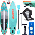 Aufblasbare SUP Board Set Stand Up Paddle Board Premium Surfboard inkl. Kajak Sitz, bis 150kg, 330x76x15cm, Dopple Paddel und komplette Zubehöre