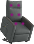 vidaXL Massagesessel mit Aufstehhilfe Dunkelgrau Stoff, Sessel mit Massagefunktion, Sessel, Relaxsessel, Massagestuhl