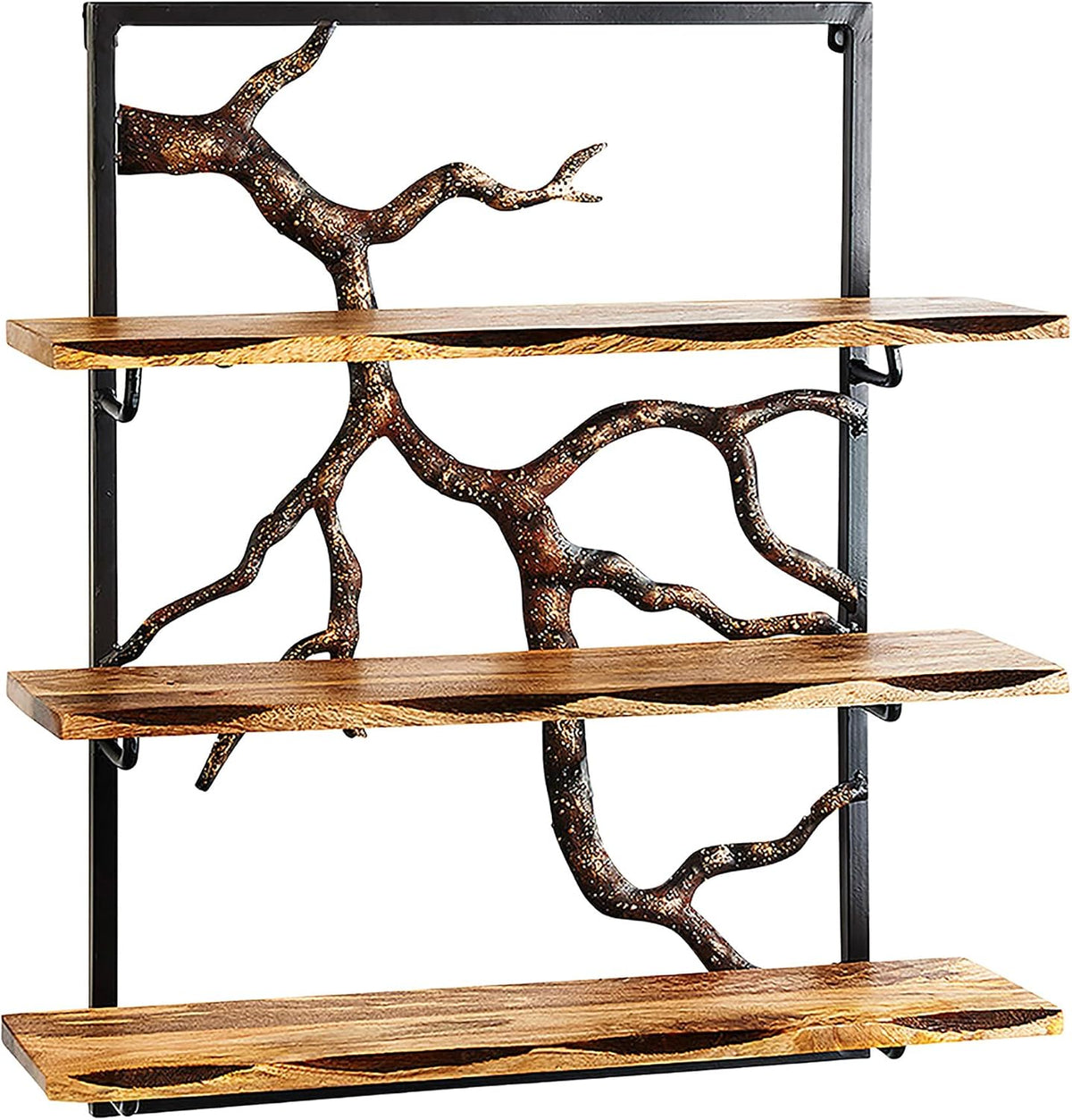 Kobolo Wandregal Hängeregal Bücherregal -AST Zweig- 3 Böden 59x20x66 cm