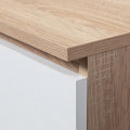 AKORD Büro-Bücherregal CLP 80 cm 7 Regale 2 Schubladen und Türen, Sonoma Eiche & Weiß Front